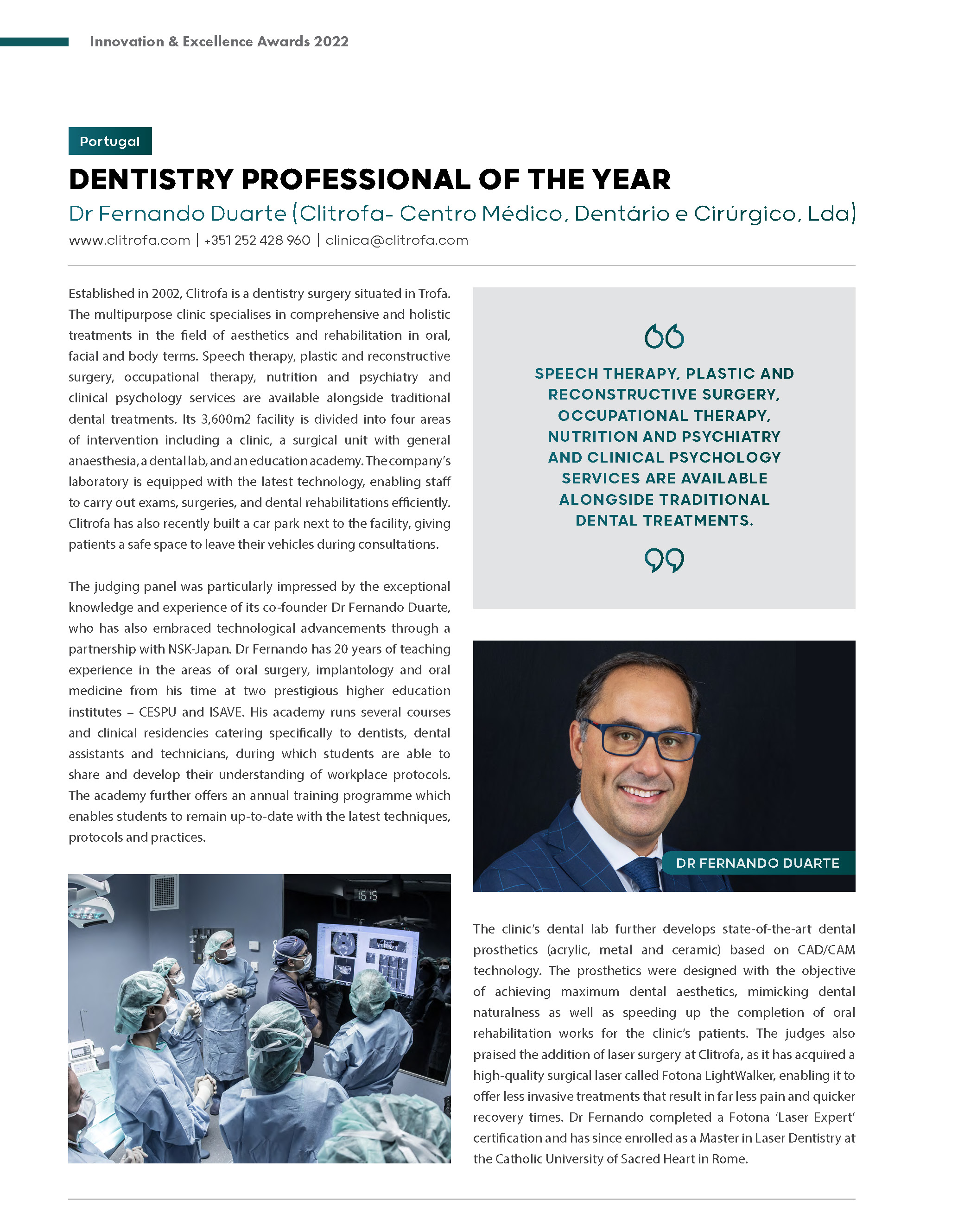 Award - Dr Fernando Duarte